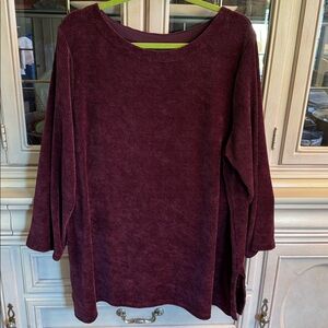 J.Jill Burgundy Chenille Sweater